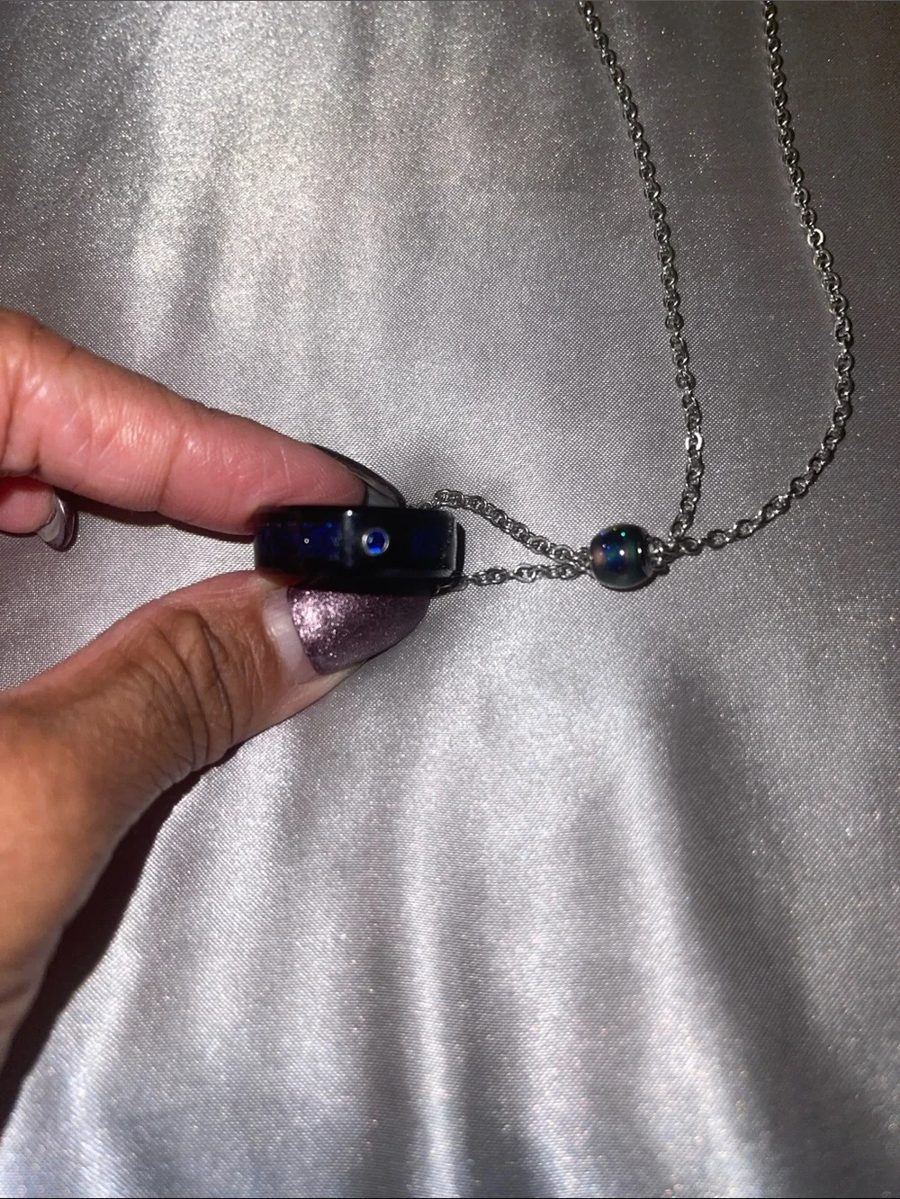 Othr Brown Wooden Ring & Bronze Chain Necklace